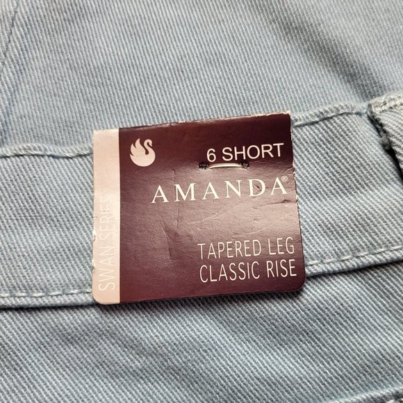 NWT Gloria Vanderbilt Amanda light blue denim jeans baby blue color size 6 Short - Picture 11 of 16